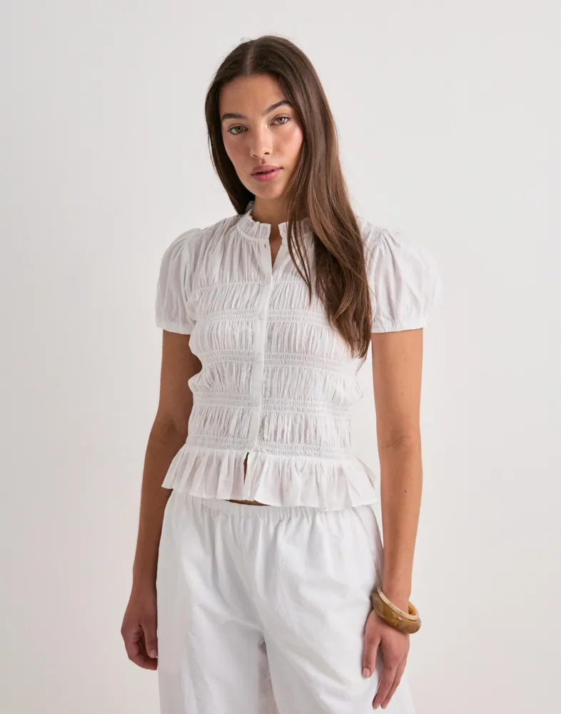 Puff Sleeve Smock Blouse