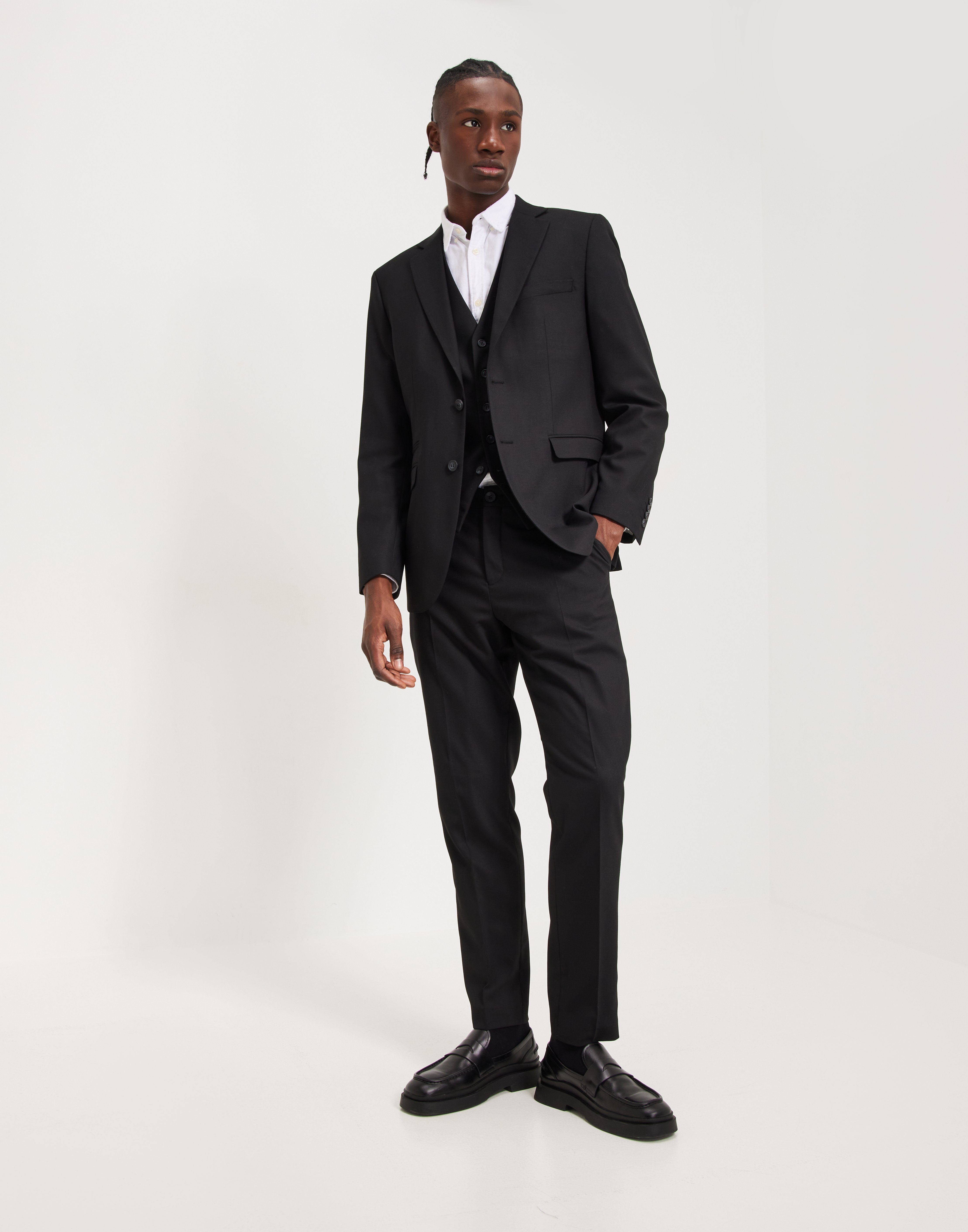 Veston Slim Fit élastique Pour Homme - Blazer Moderne Noir Selected