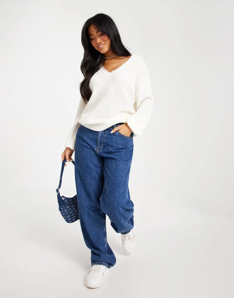 Bestel Vila Truien Viamlos V-Neck L/S Knit Top/Su dames zwart