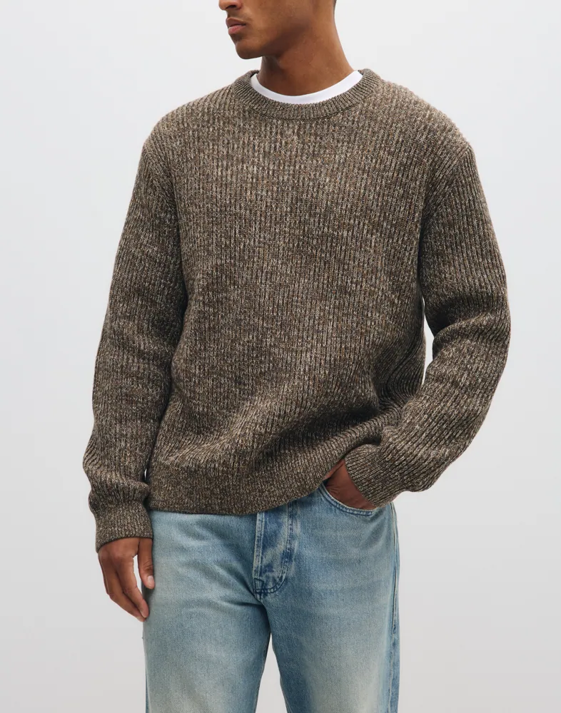 Slhtilum Ls Knit Relaxed Crew Neck Stickade tröjor