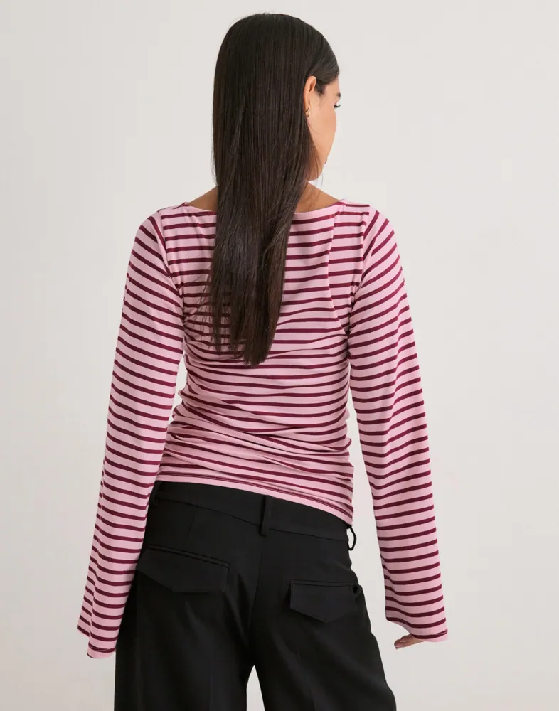 Nelly Stripe Wide Sleeve Top t-shirts dam – bild 6