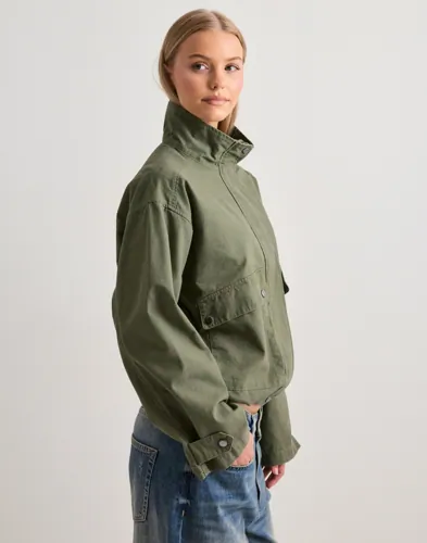Nelly - Grön - Funnel Neck Cotton Jacket