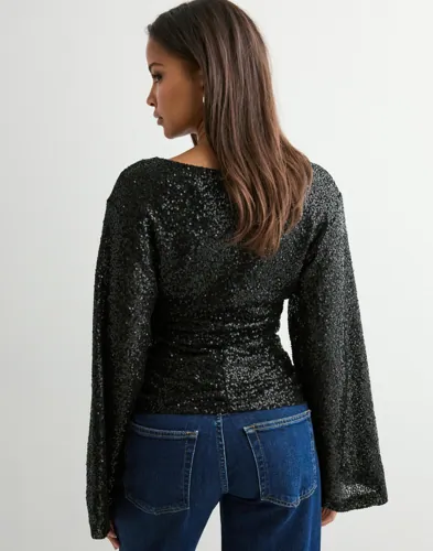 Nelly Glitter Volume Sleeve Top toppar dam – bild 3