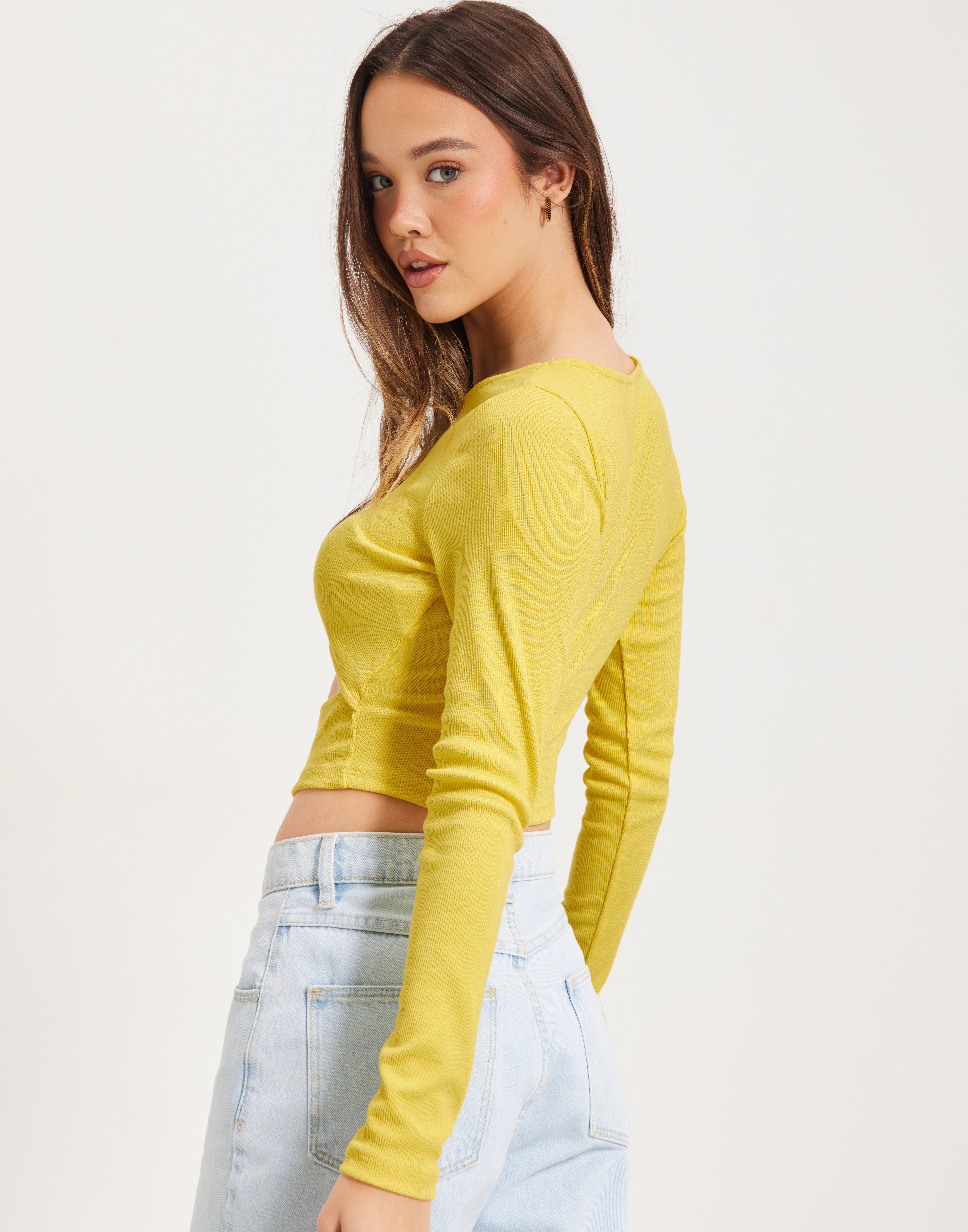 Only Langarmshirt ONLANNA L S O-NECK TOP CC JRS light grey melange ab
