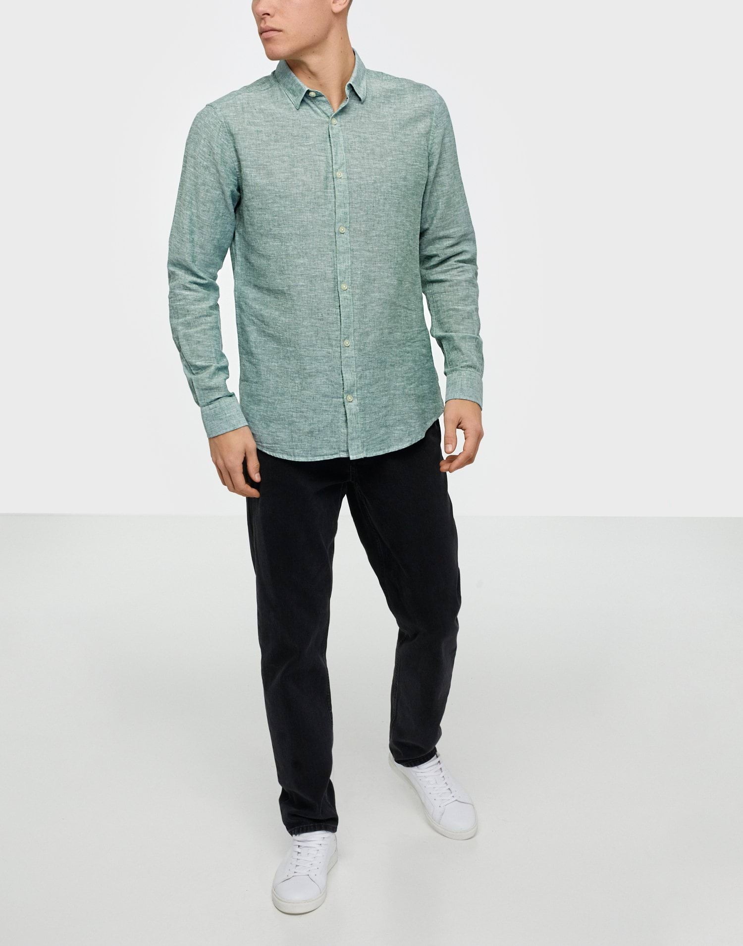 ONSCAIDEN LIFE LS SOLID LINEN SHIRT