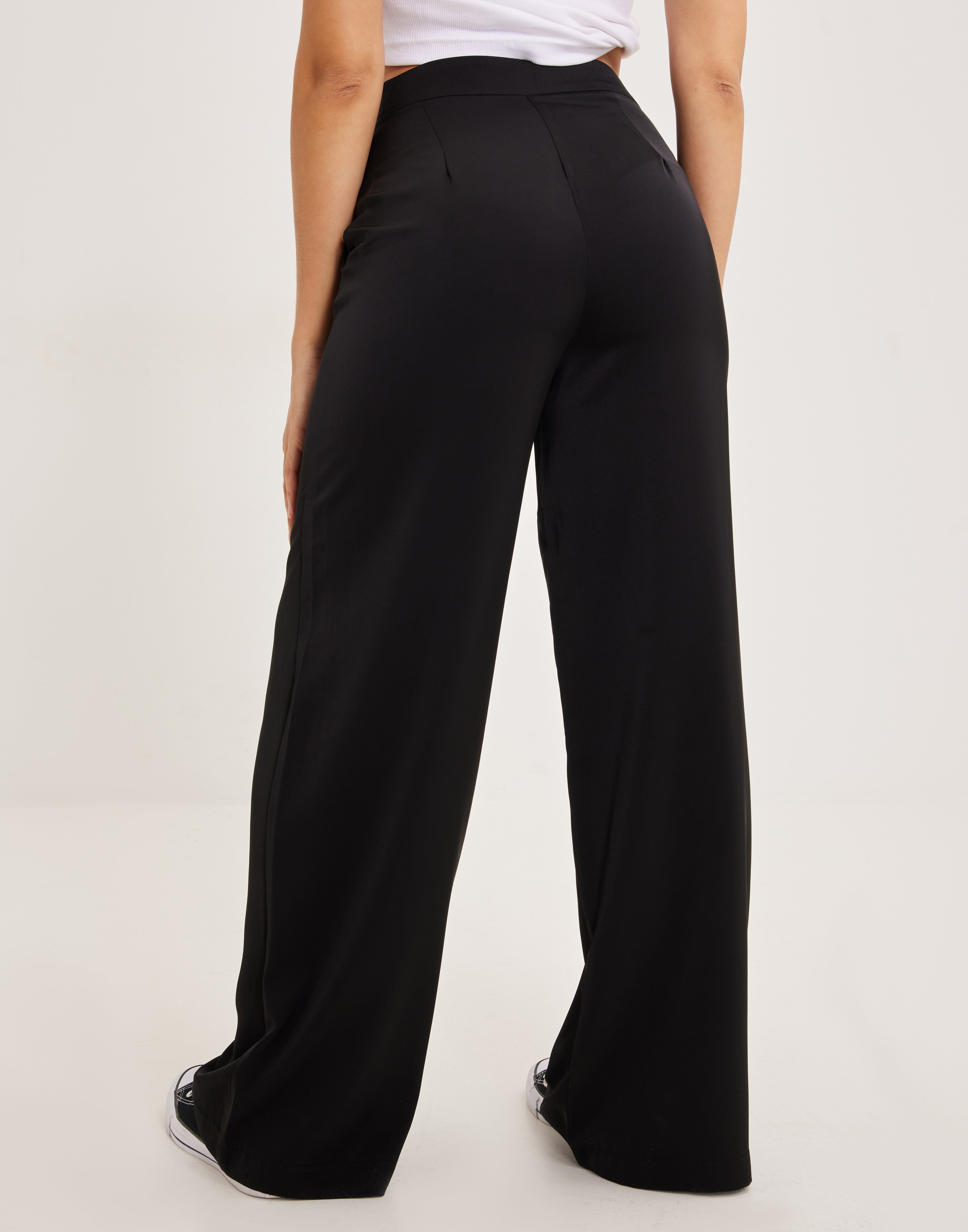 JDY women's linen trousers JDY Say Linen Hw Wide Pant Wvn Noos, Black-3