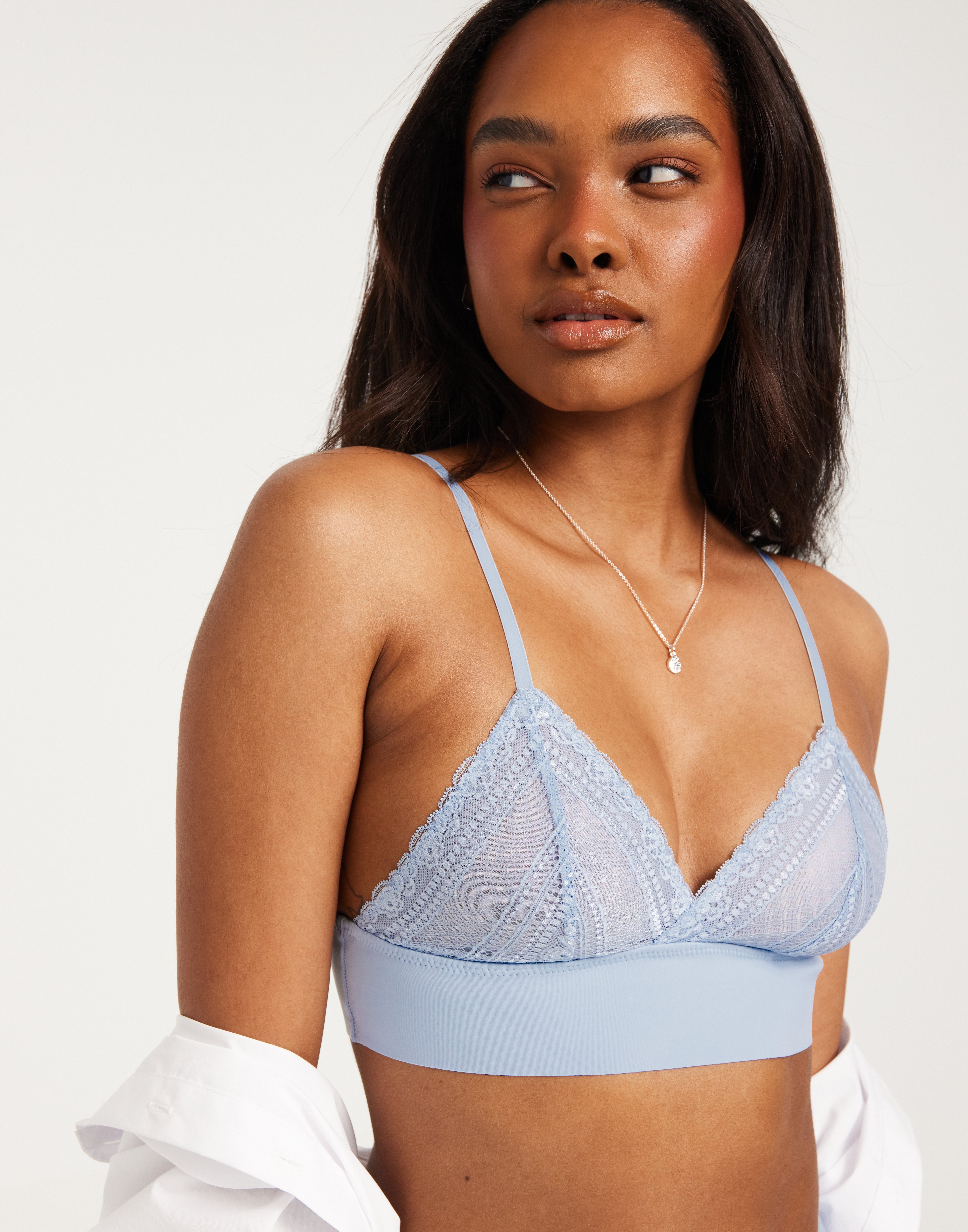 Buy Only ONLLAURA LACE BRA TOP - Cashmere Blue | Nelly.com