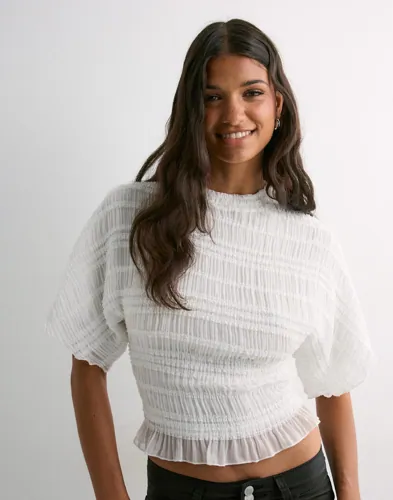Nelly - Hvid - Frill Turtleneck Blouse