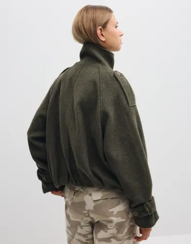 Nelly High Collar Wool Bomber bomberjackor dam – bild 3