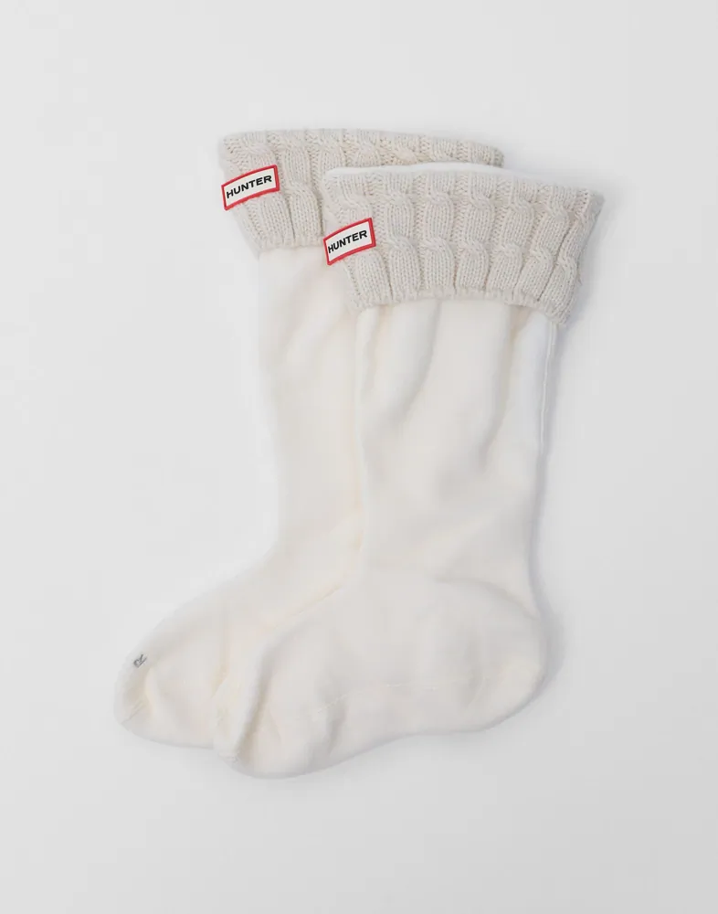 Buy Hunter STITCH CABLE TALL BOOT SOCK White