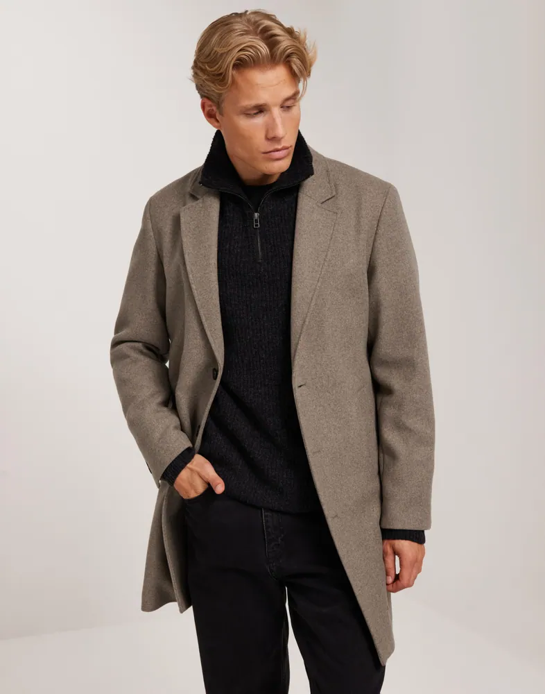 Buy Jack Jones JJEHARRISON WOOL COAT SN Greige NLYMAN