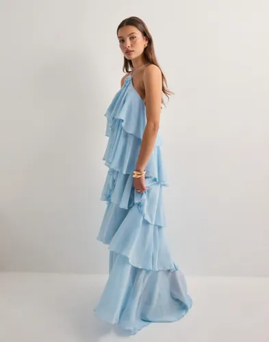 Vero Moda - Blå - Vmfelicia Slrouleau Ruffle Maxi Dre