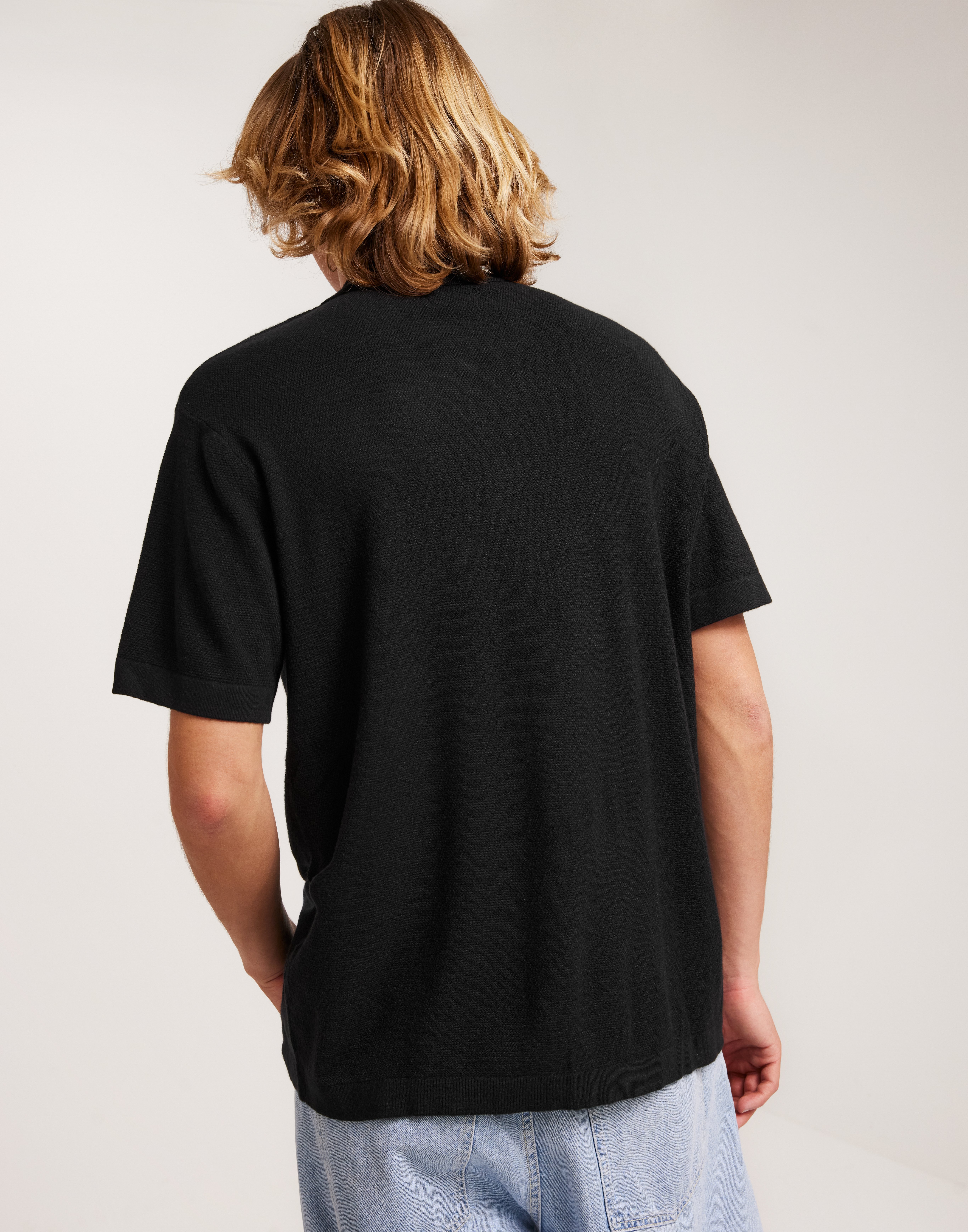 Buy Jack & Jones JJEEMIL KNIT POLO HALF ZIP LS NOOS - Black