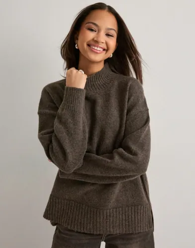 Pieces - Brun - Pcbei Ls High Neck Oversize Knit Bc