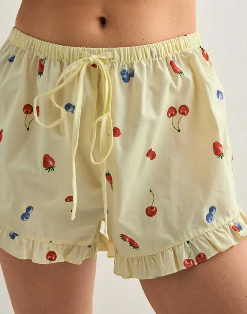 Short Woven Ruffle Fruit