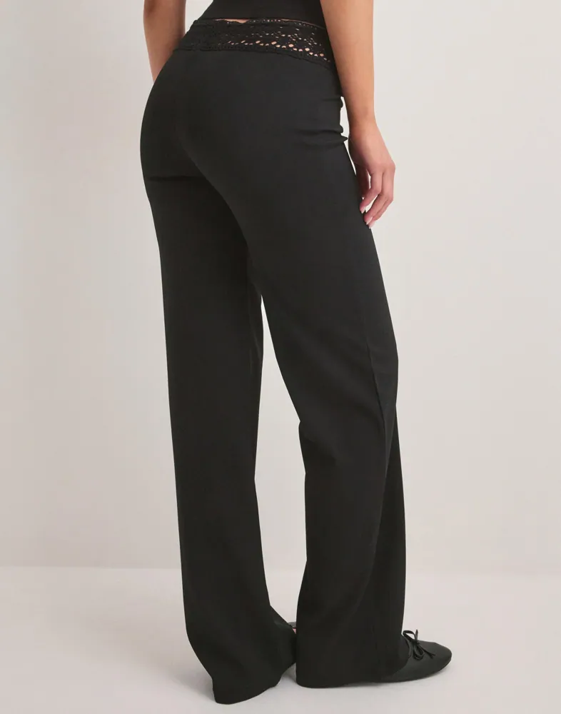 Nelly Crochet Waist Crepe Pants byxor dam – bild 3