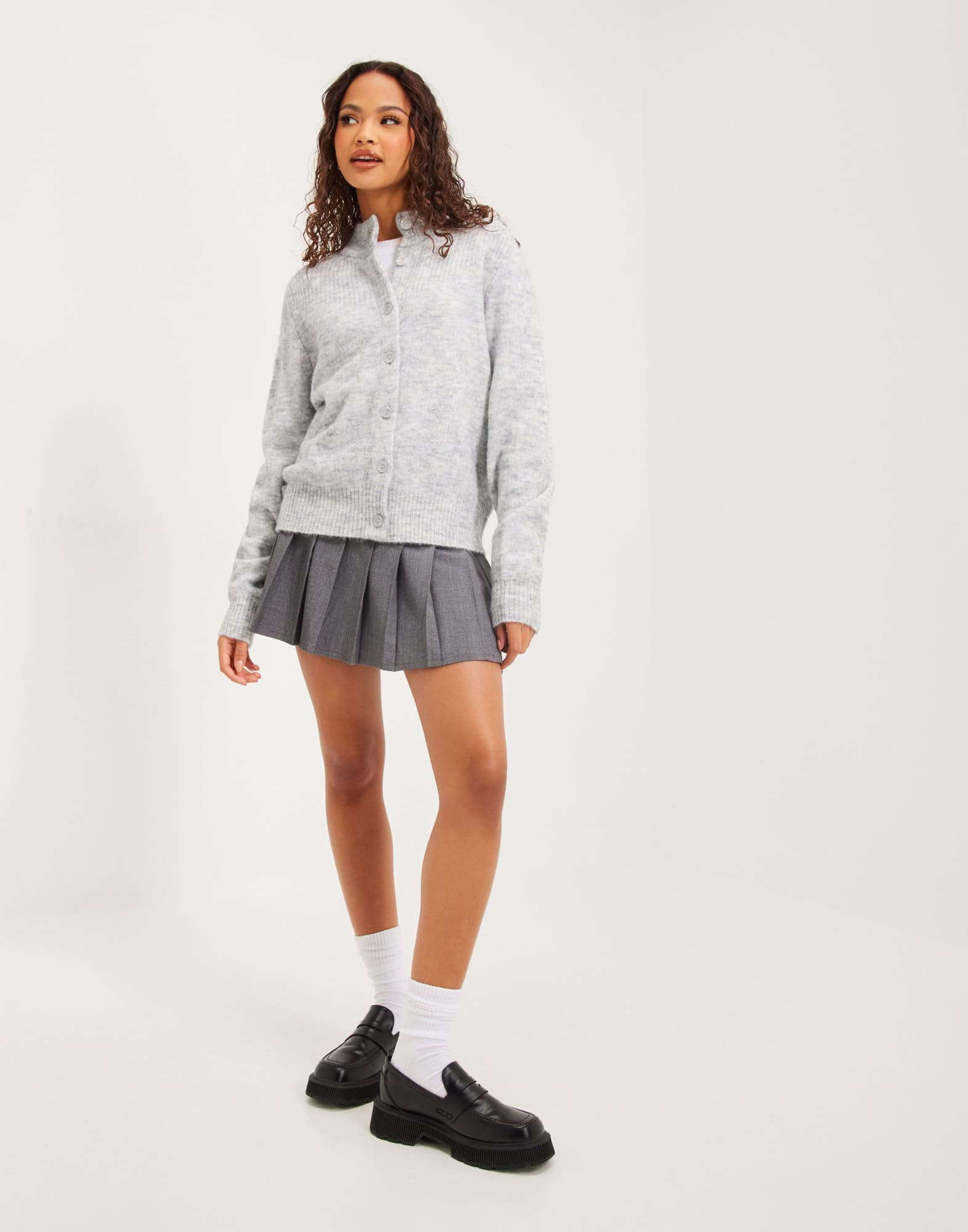 Slflulu New Ls Knit Cardigan Lint Detail Melange