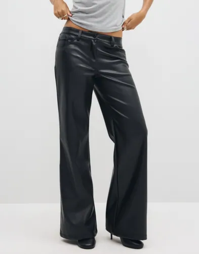 Nelly Loose Flare PU Pants skinnbyxor dam – bild 3