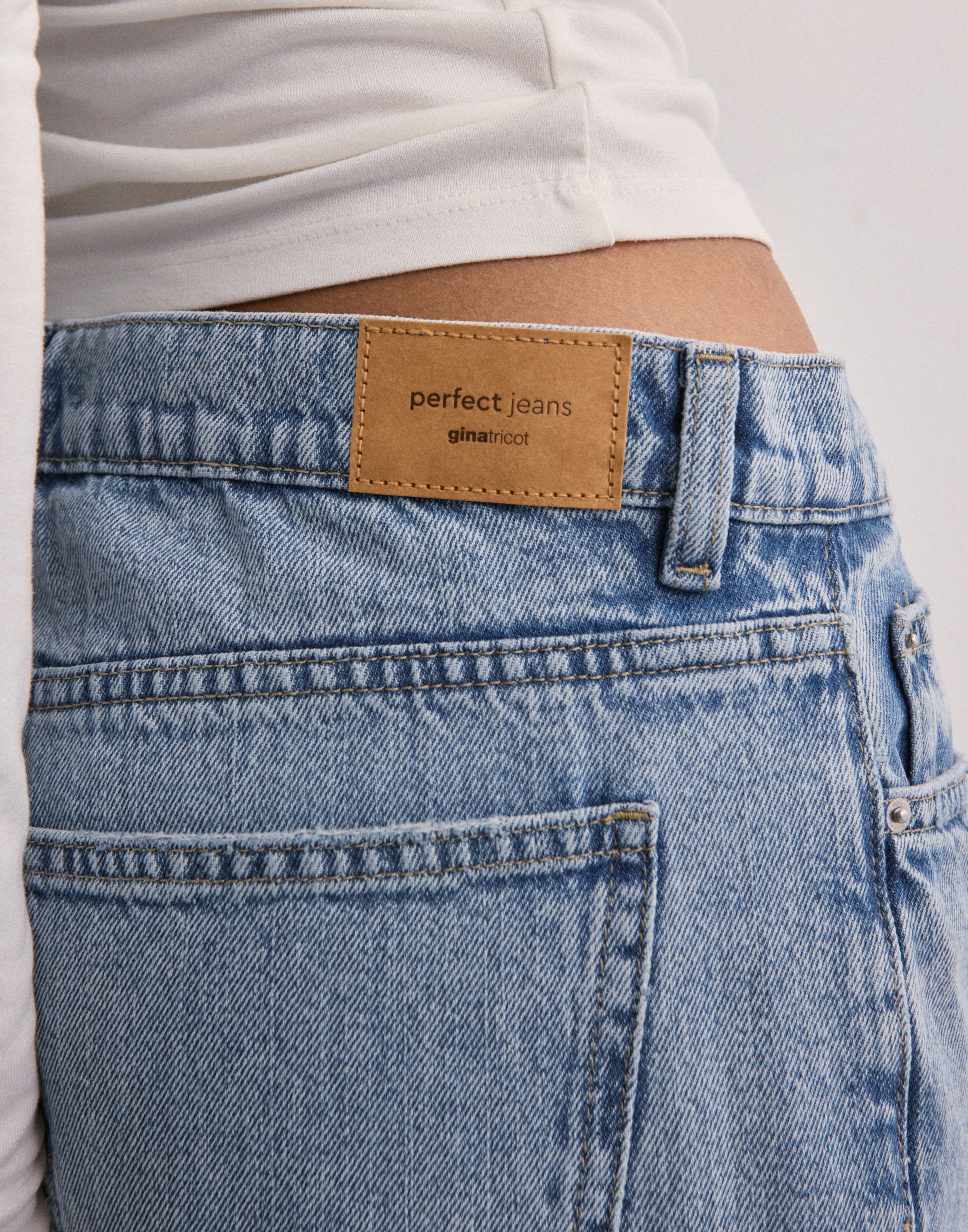 Buy Gina Tricot Low wide jeans *NY*Vintage Blue