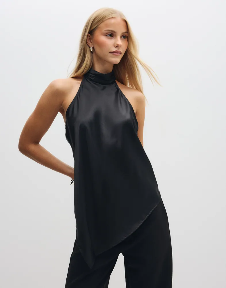 Pcevy Halterneck Top Wvn Bc