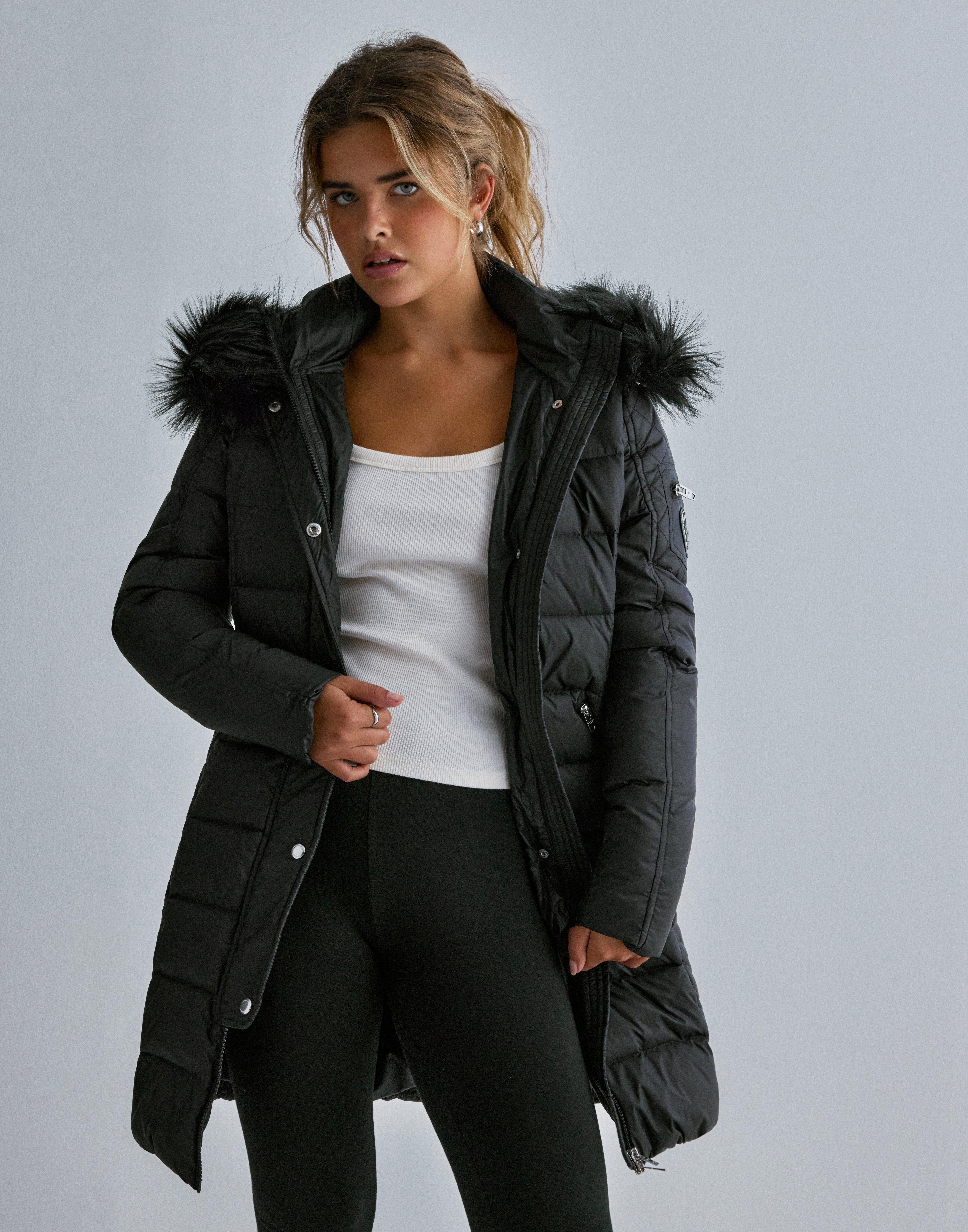 Stylish down jackets long warm for women Nelly