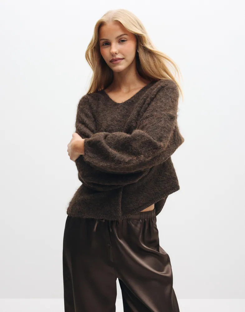 PIECES Pcallie Ls V-Neck Knit Mwa Bc stickade tröjor dam – bild 3