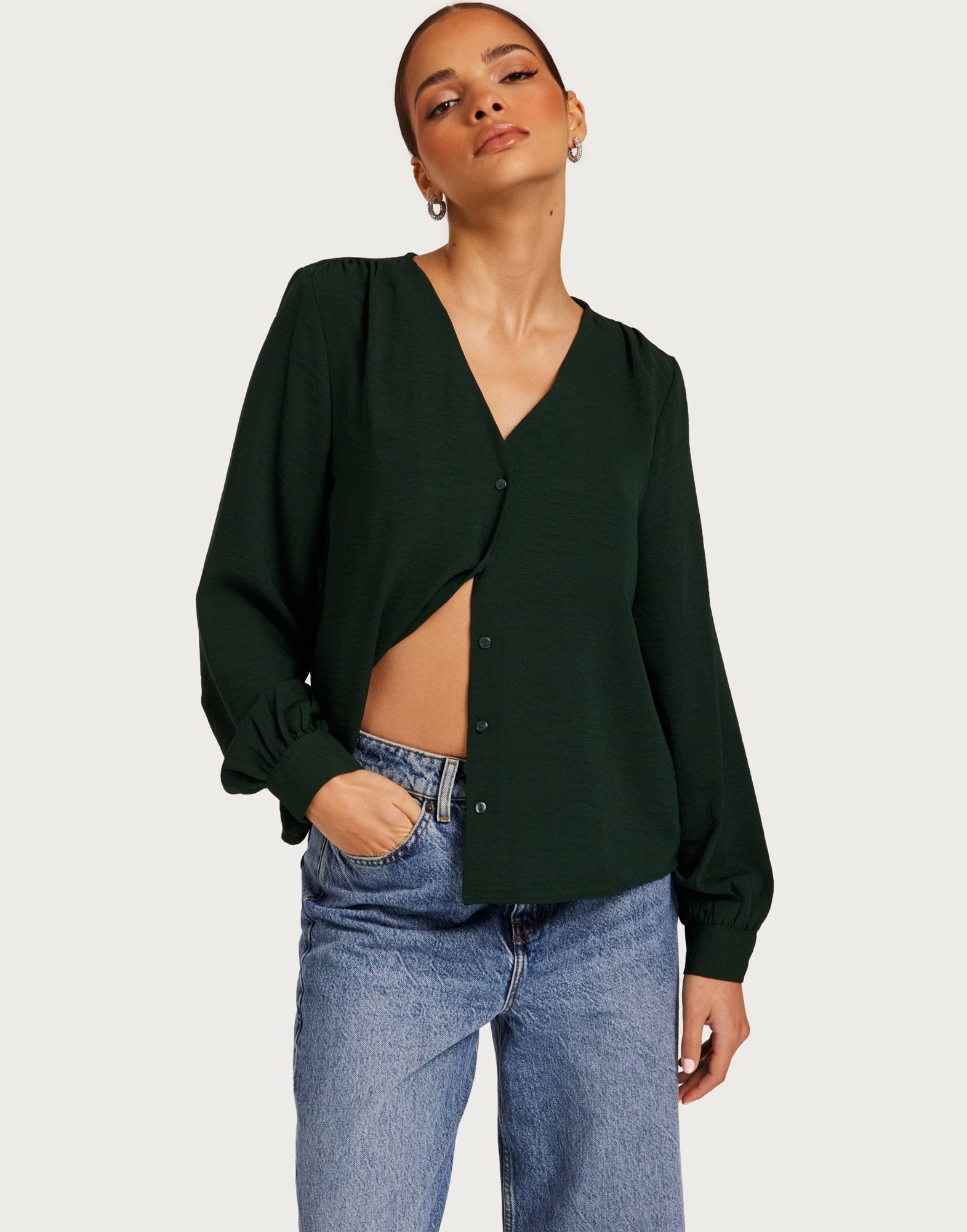 JDYDIVYA L/S V-NECK SHIRT WVN