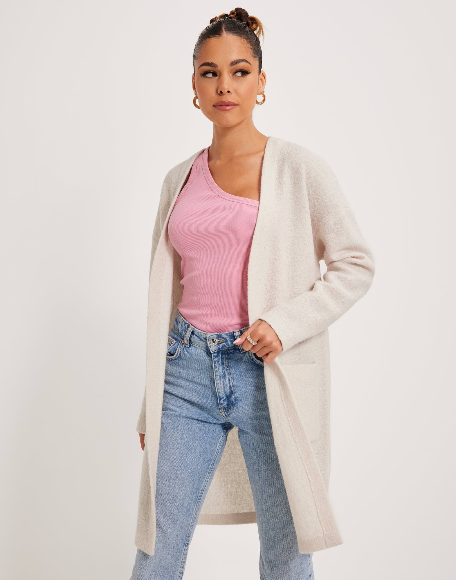 Elena Ls Knit Cardigan Fiery Red