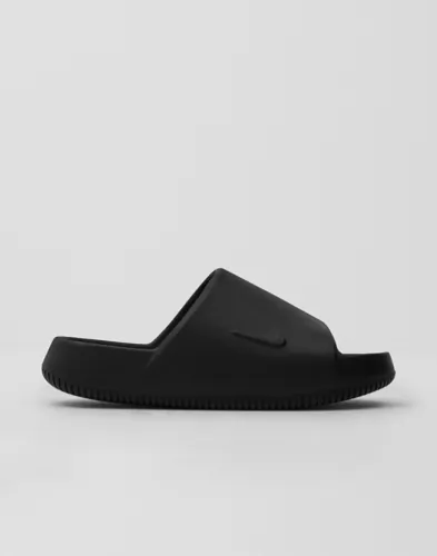 Nike Calm Slide 2.0 svarta badtofflor med logga på sidan