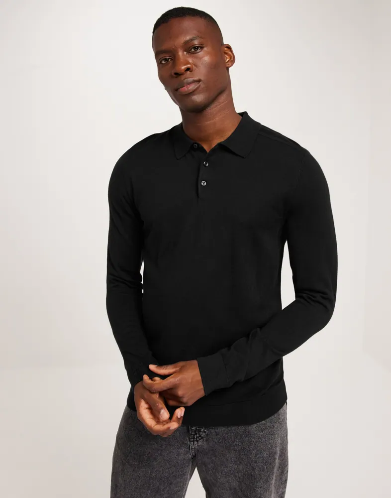 SLHBERG LS KNIT POLO NOOS