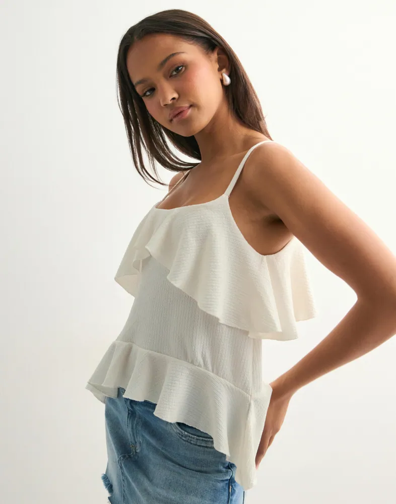 Cute Flounce Strap Top