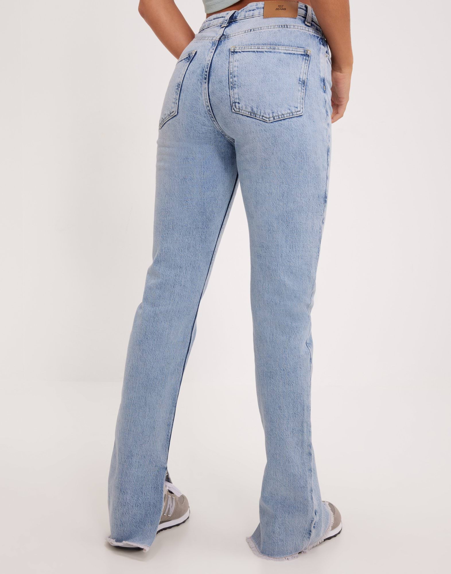 High Waist Stretch Slit Jeans