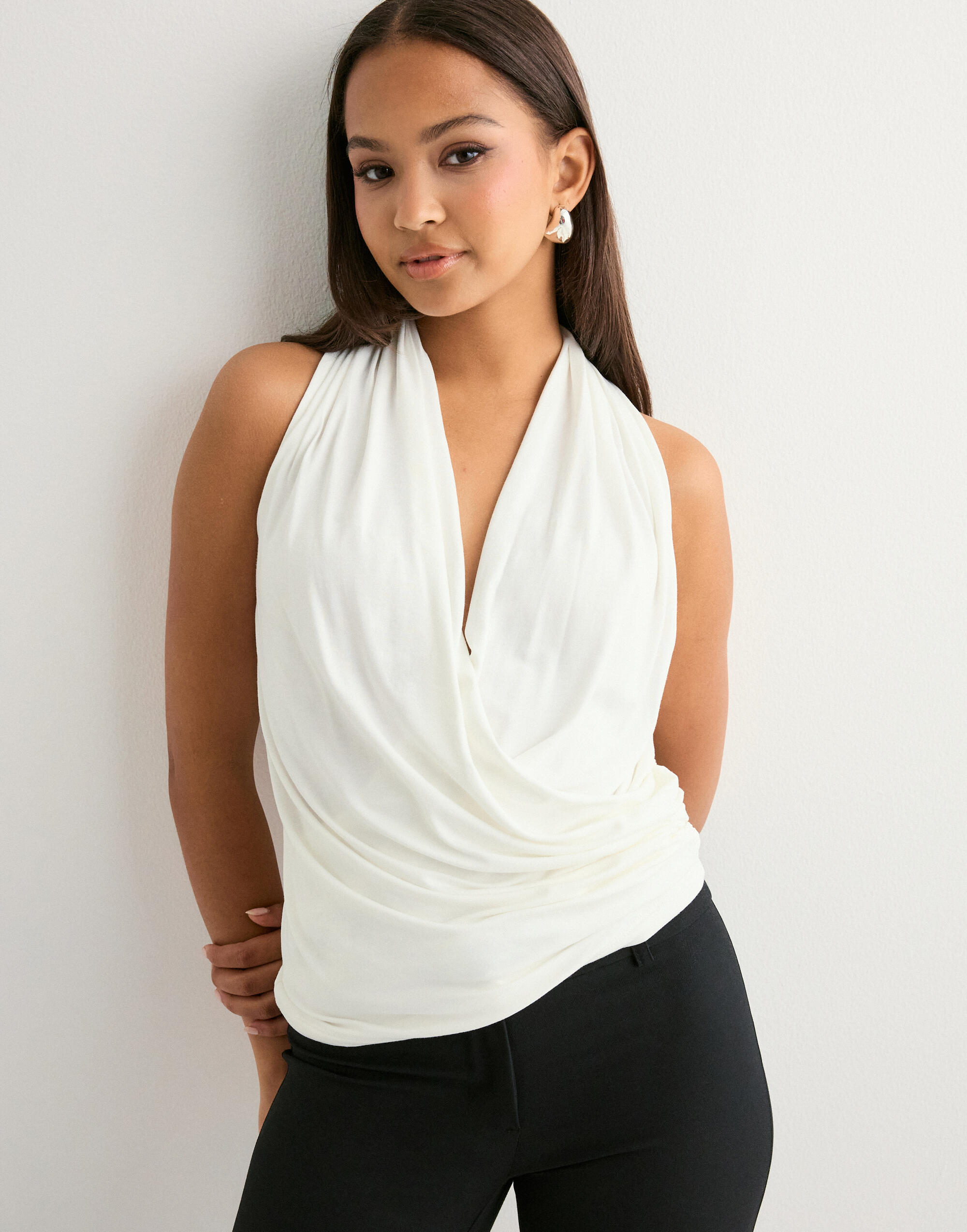 Buy Nelly Flowy Wrap Top - White | Nelly.com