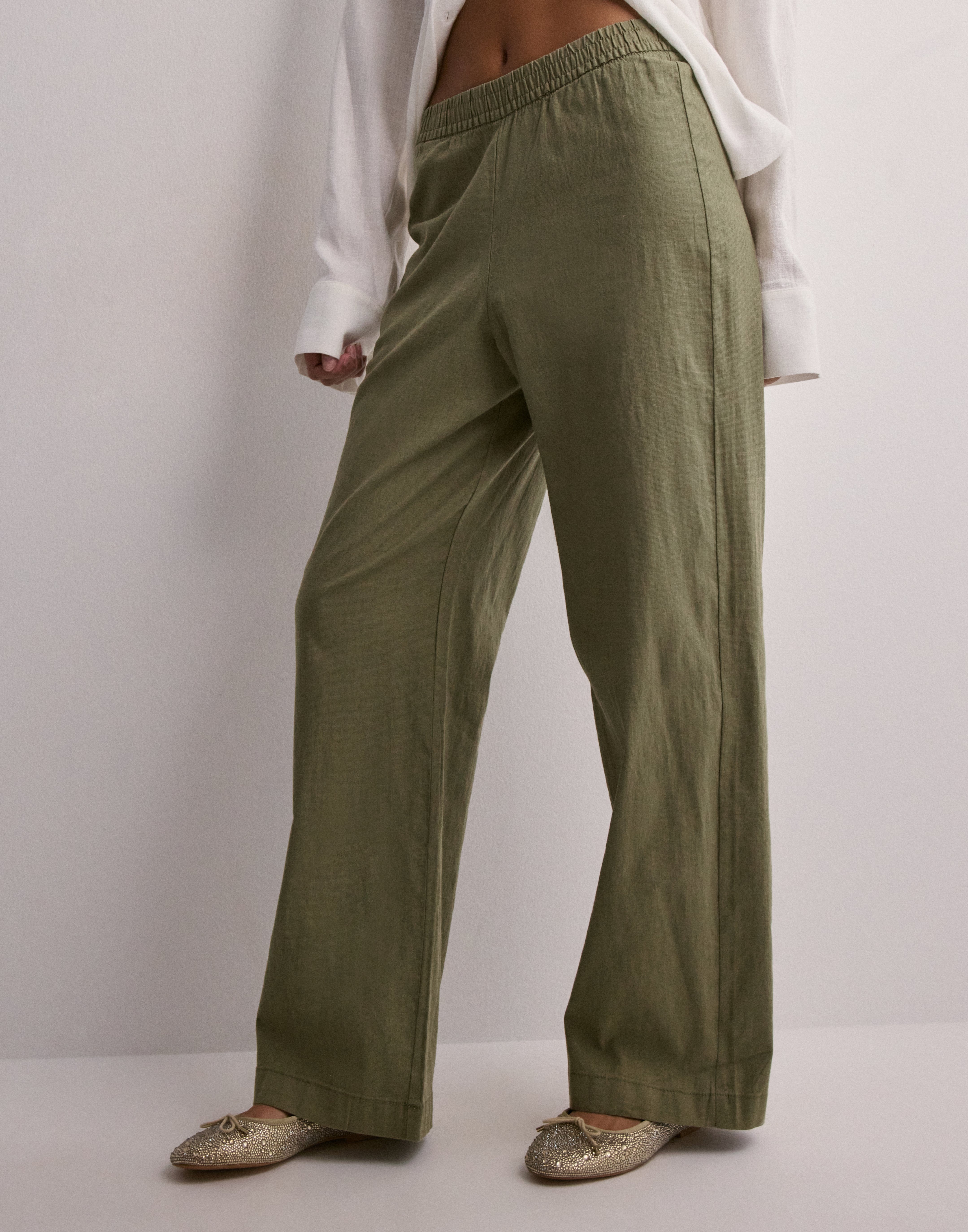 JJXX - Grøn - Jxpoppy Linen Hw Pant Pnt