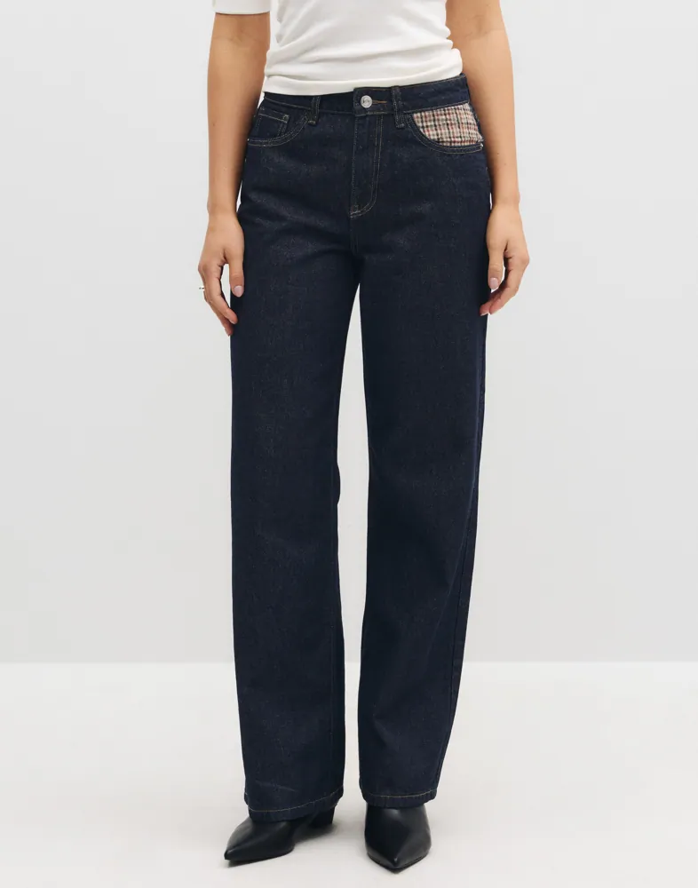 ONLY Onlhope Hw Wide Check Dnm Siji jeans dam – bild 3