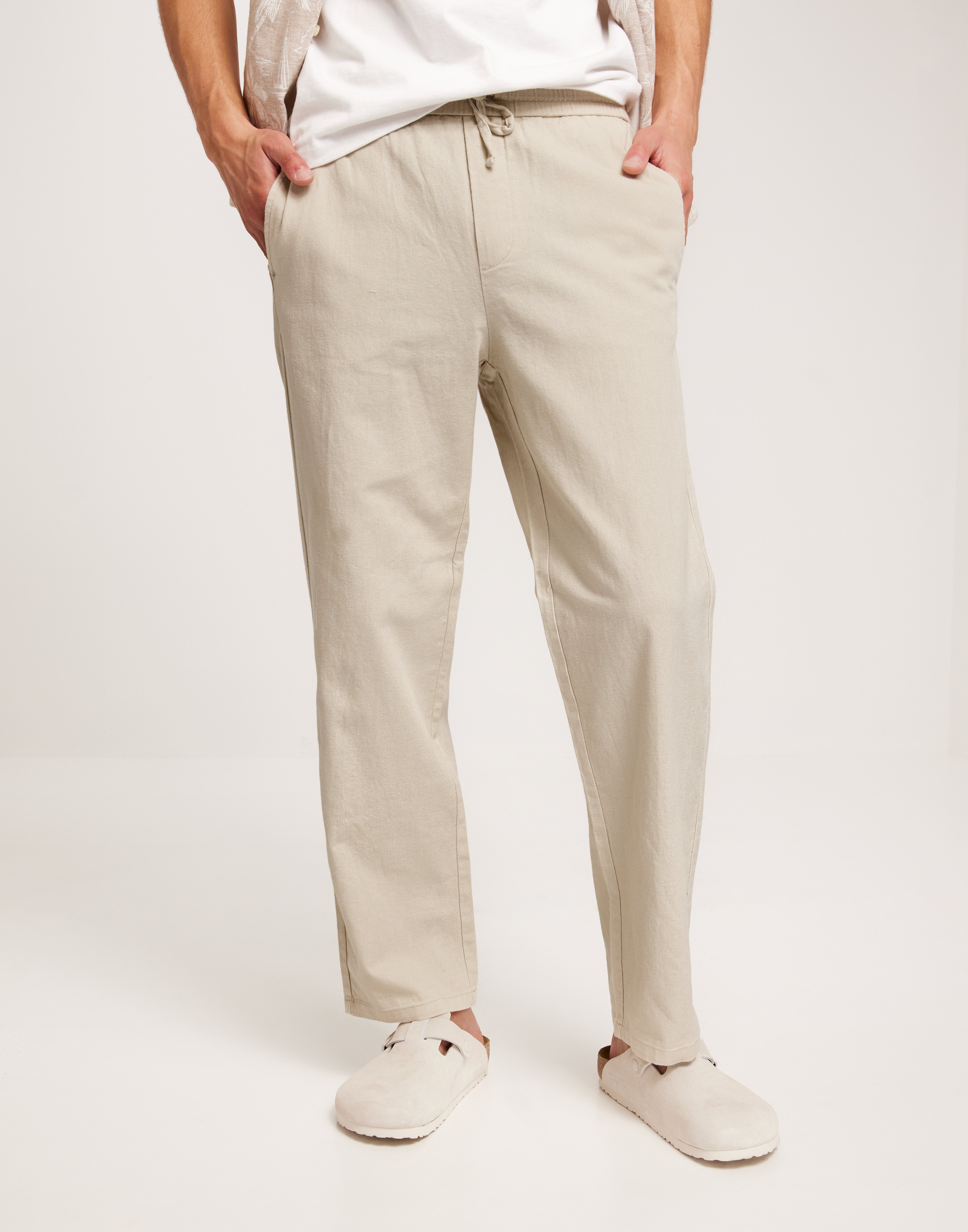 Only & Sons Onssinus Loose 0007 Cot Lin Pant No Hørbukser Beige