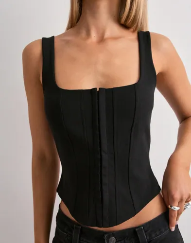 Nelly - Svart - Stunning Corset Top — produktbild