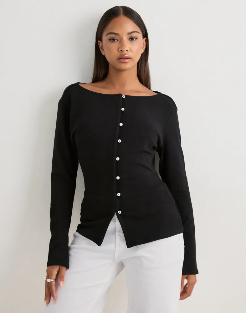 Waist Button Cardigan