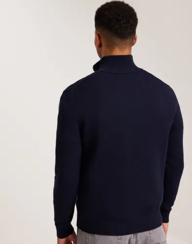Selected Men Slhdane Ls Knit Structure Half Zip Half zip Blå