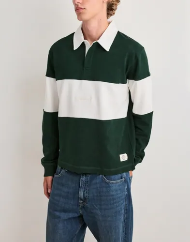 Jack & Jones Jorfrederiksberg Blocking Sweat Pol Långärmad piké Grön