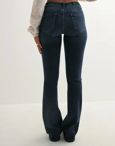 Only - Blå - Onlblush Mid Flared Dnm REA409 Noos