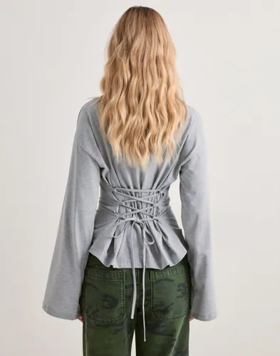 Tie waist LS top