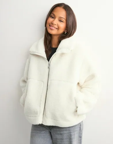 Only - Hvid - Onlaspen Life Teddy Jacket Otw