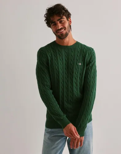 Gant Cotton Cable C-Neck Stickade tröjor herr – bild 3