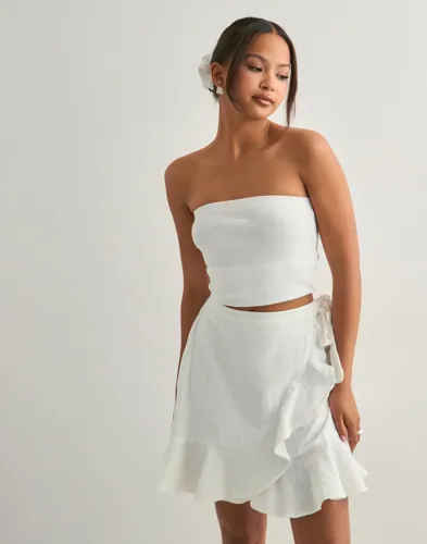 Pieces - Hvid - Pcsastina Hw Skirt Wvn Bc