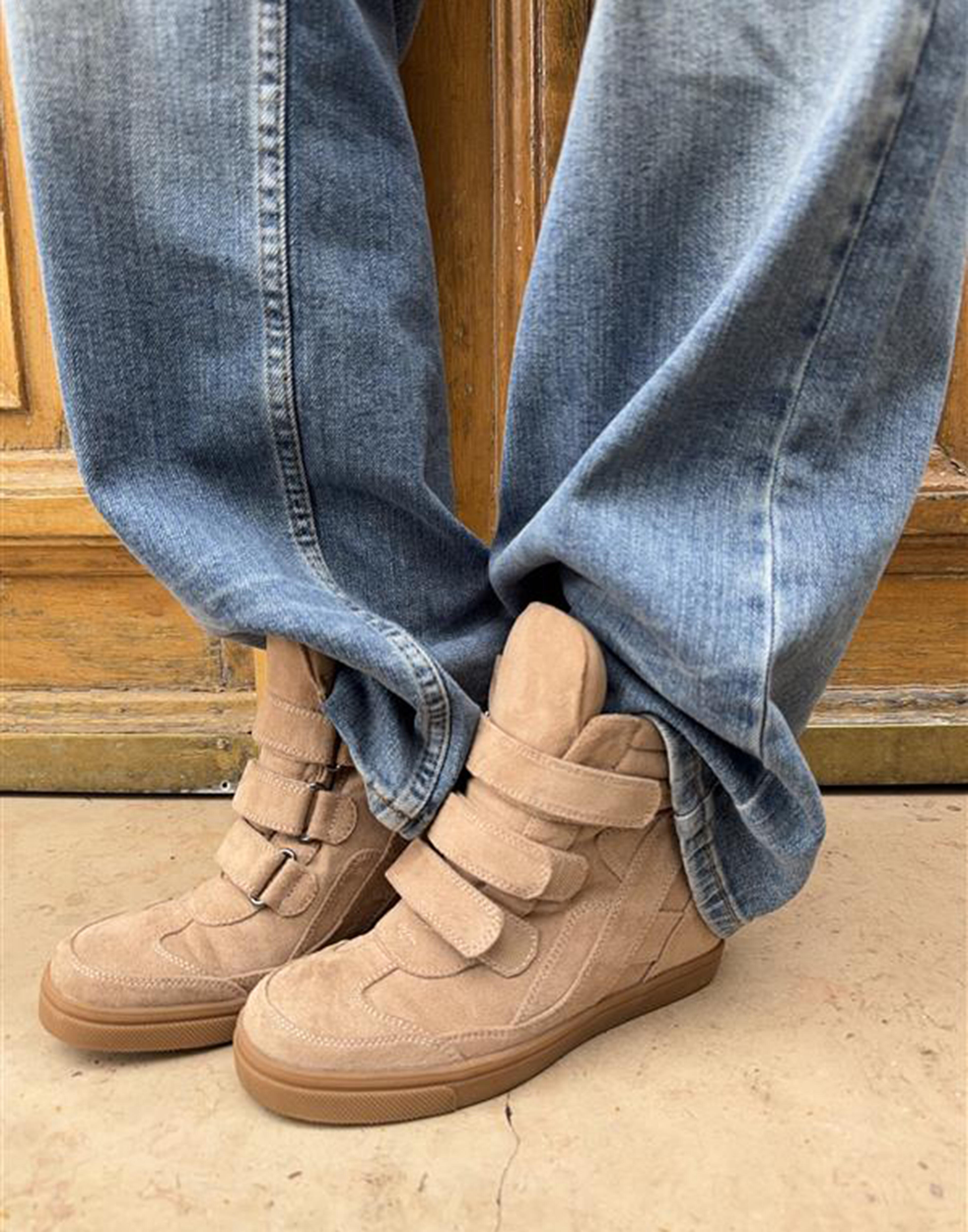 Buy Nelly Wedge Velcro Sneaker - Beige | Nelly.com
