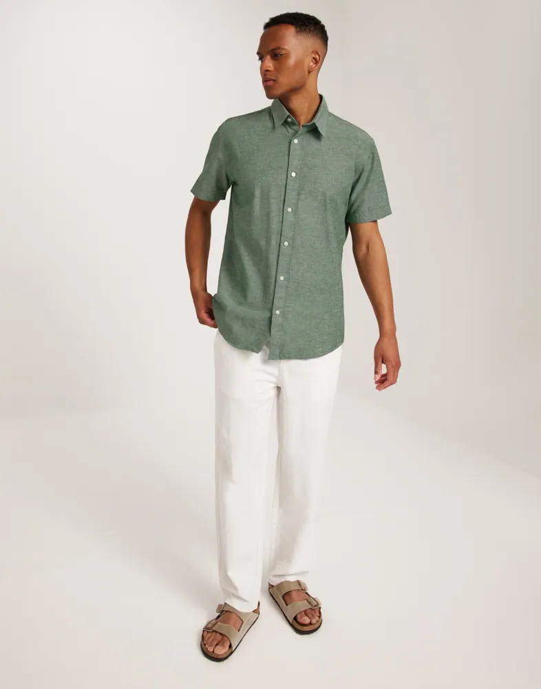 SLHREGNEW-LINEN SHIRT SS CLASSIC