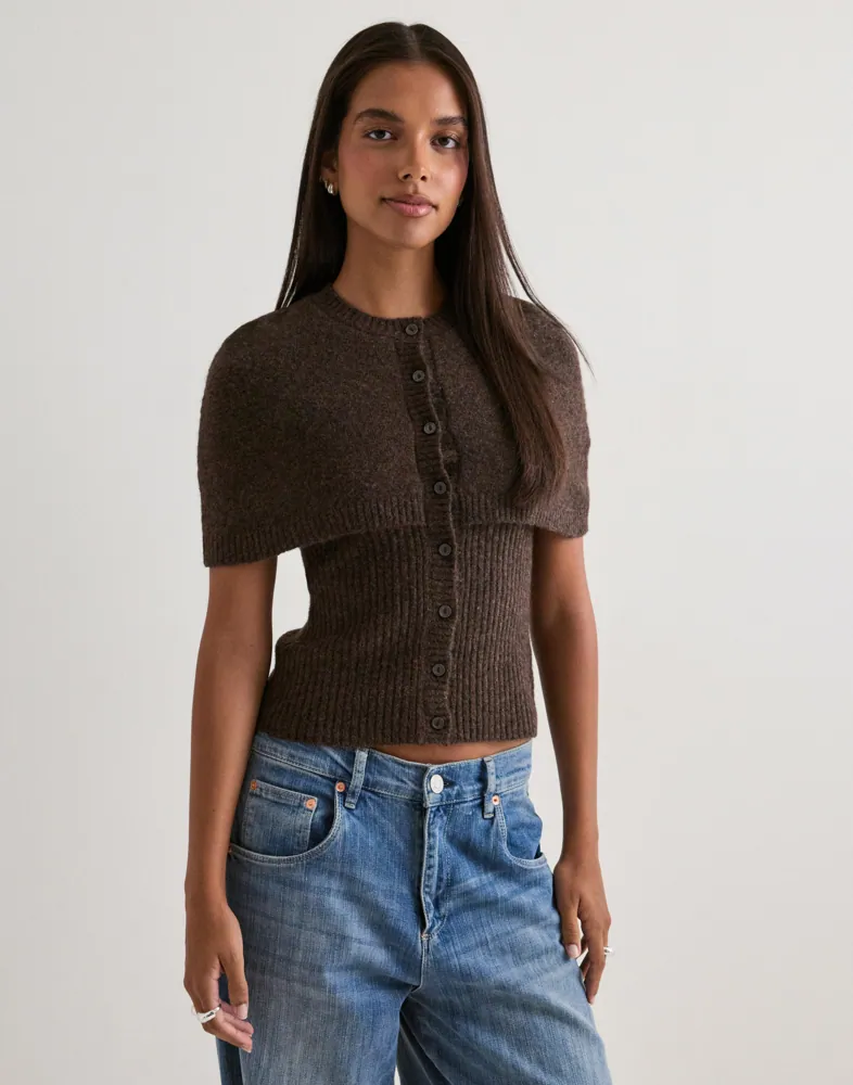 Nelly Knit Poncho Top stickade tröjor dam – bild 2