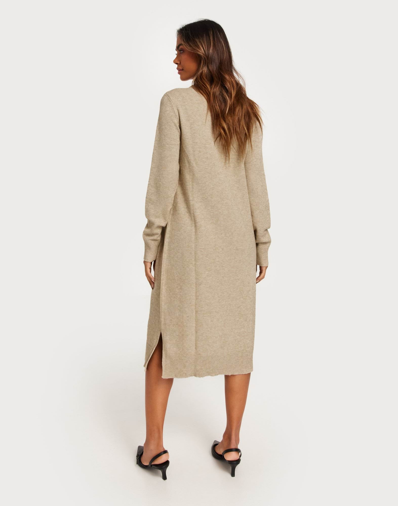 VIRIL CREW NECK L/S MIDI DRESS - NO