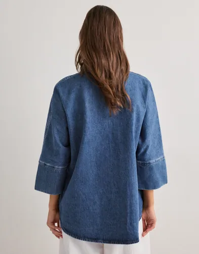 ONLY Onlgrace 3/4 Dnm Shirt Cro Noos skjortor dam – bild 3
